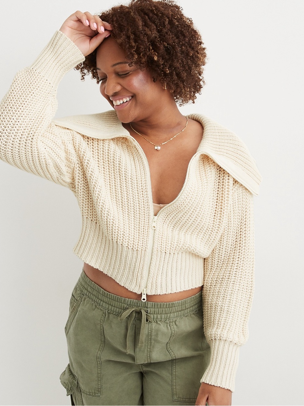 Aerie Double Zip Cardigan